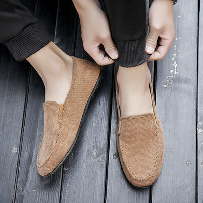 Pantofi de pânză pentru bărbați de primăvară și toamnă 2022, pantofi pentru bărbați la modă socială Guy Beanbeanshoes Un bărbat leneș, pantofi din pânză Beijing