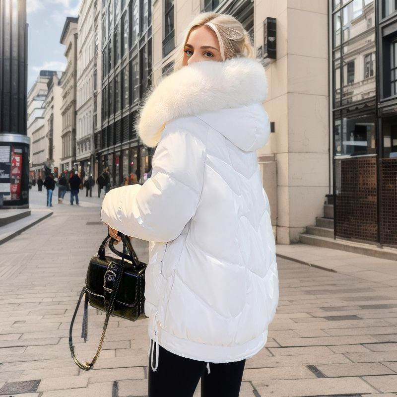 2023 m. madinga stora žiemos didelė apykakle su gobtuvu parkas Blizgi striukė sniego paltai, moteriški vėjui atsparūs lietaus šilti viršutiniai drabužiai