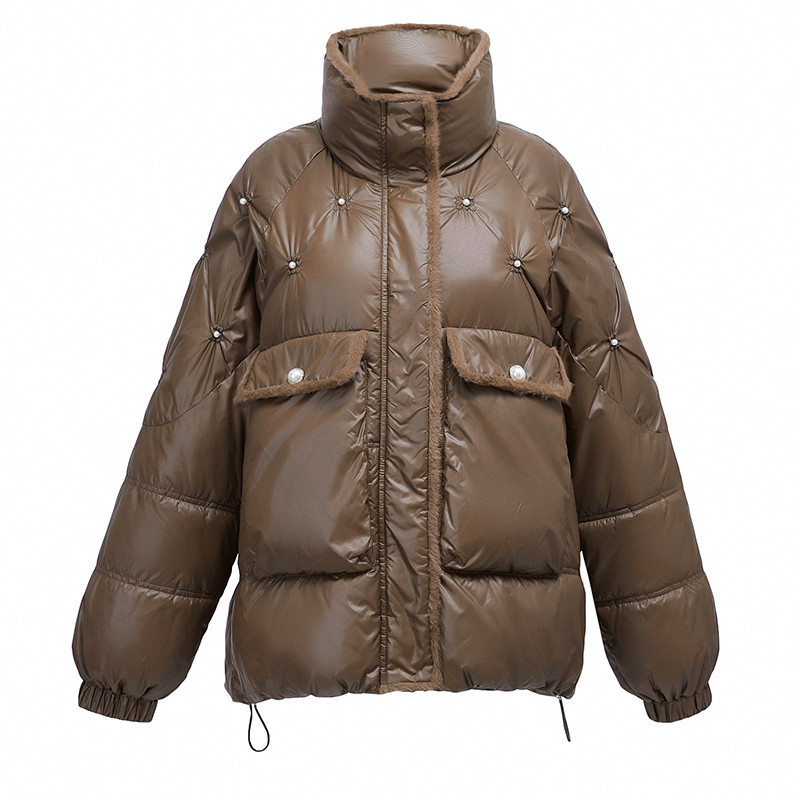 Zimske sjajne parke za 2023. Ženska donja jakna Snježni kaput Gornji kaput Deblje tople ženske pufer jakne Nove široke pamučne podstavljene parke