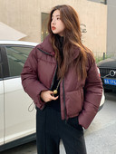 Jachetă scurtă de modă pentru femei, iarnă, din bumbac, îmbrăcăminte exterioară căptușită, ocazională, caldă, guler, parka largi, haină rezistentă la vânt.