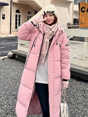 2023 m. mados stori žiemos parkai su gobtuvu, laisva, ilga pūkuota striukė, medvilniniai paminkštinti paltai, moteriški, atsparūs vėjui, šilti viršutiniai drabužiai