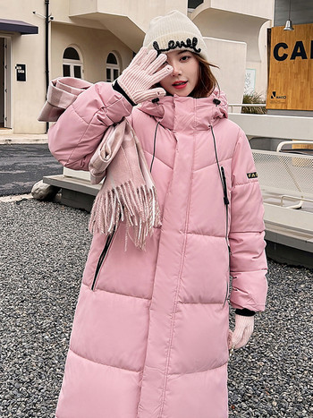 2023 Fashion Thicken Winter Parkas με κουκούλα Φαρδιά μακρύ φουσκωτό μπουφάν Βαμβακερή επένδυση Γυναικεία αντιανεμικά ζεστά ρούχα