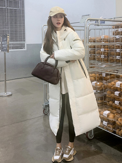 2023 m. mados stori žiemos parkai su gobtuvu, laisva, ilga pūkuota striukė, medvilniniai paminkštinti paltai, moteriški, atsparūs vėjui, šilti viršutiniai drabužiai