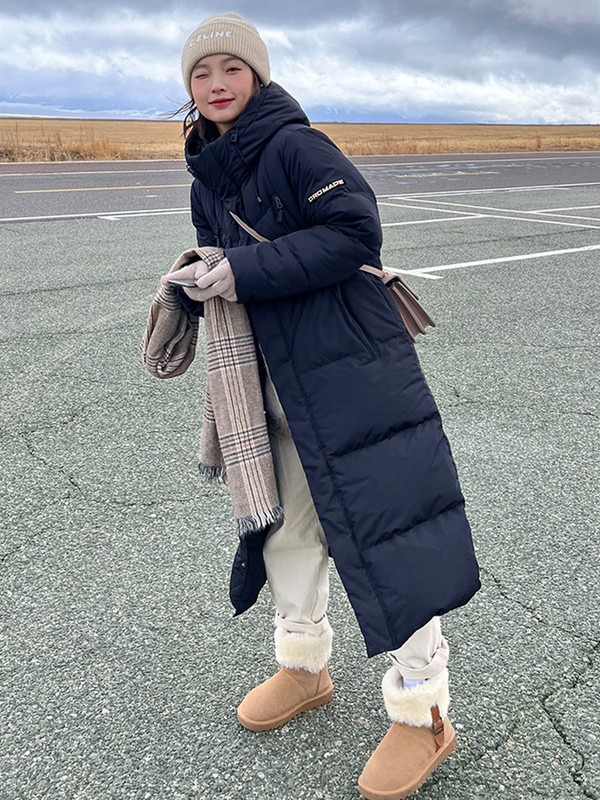 2023 m. mados stori žiemos parkai su gobtuvu, laisva, ilga pūkuota striukė, medvilniniai paminkštinti paltai, moteriški, atsparūs vėjui, šilti viršutiniai drabužiai
