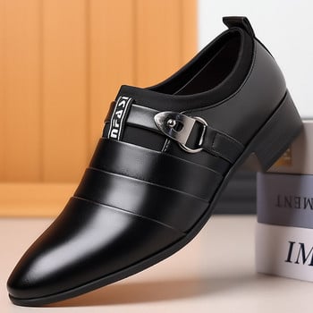 Мъжки луксозни бизнес обувки Оксфорд, кожени обувки, дишащи официални обувки, мъжки офис, сватбени равни обувки, гумени обувки Mocassin Homme