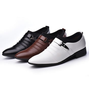 Мъжки луксозни бизнес обувки Оксфорд, кожени обувки, дишащи официални обувки, мъжки офис, сватбени равни обувки, гумени обувки Mocassin Homme