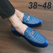 Novi dizajnerski luksuzni brend Muške modne natikače Mokasine Pletene kožne čamce Klasične muške haljine Ležerne cipele 38~48