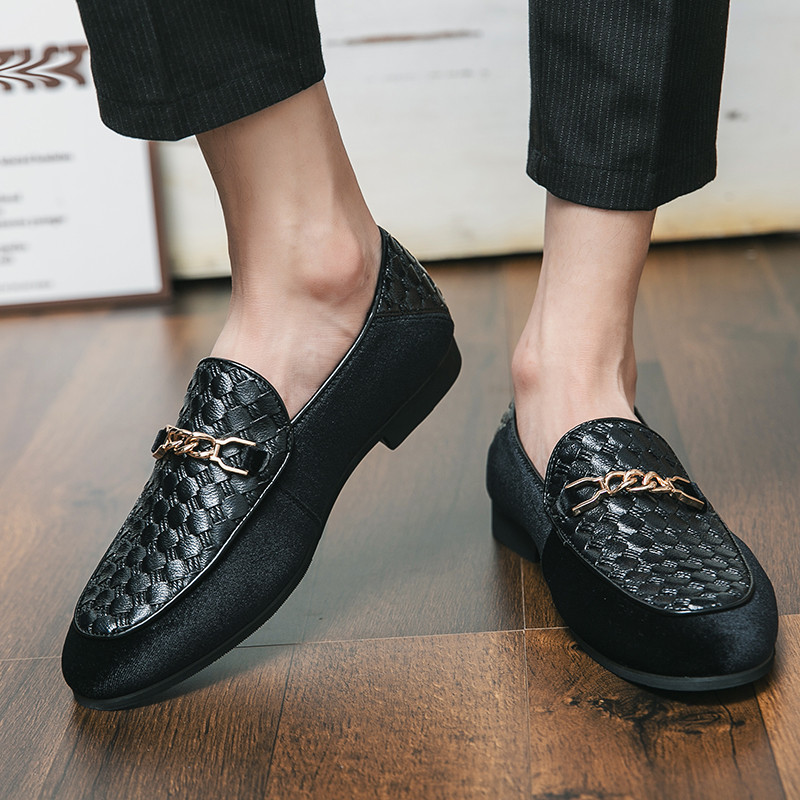 Novi dizajnerski luksuzni brend Muške modne natikače Mokasine Pletene kožne čamce Klasične muške haljine Ležerne cipele 38~48