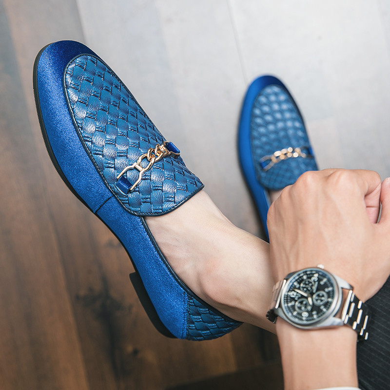 Novi dizajnerski luksuzni brend Muške modne natikače Mokasine Pletene kožne čamce Klasične muške haljine Ležerne cipele 38~48