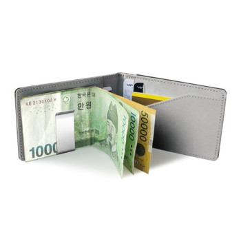Νέα μόδα δερμάτινα κλιπ για χρήματα Πορτοφόλι Πολυλειτουργικά Thin Man Card Πορτοφόλια Γυναικεία Μεταλλική Σφιγκτήρας για Χρήματα Θήκη μετρητών
