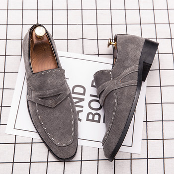2020 Нови мъжки обувки Ежедневни кожени обувки Удобни мокасини Мъжки обувки за шофиране Плоски сватбени обувки Модни мъжки обувки Голям размер 48