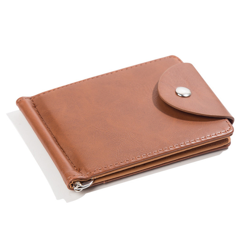 Nova modna mini muška džepna torbica s kožnom kopčom za novac s metalnom stezaljkom Muška tanka torba za kreditne kartice Držač za ID za muškarce