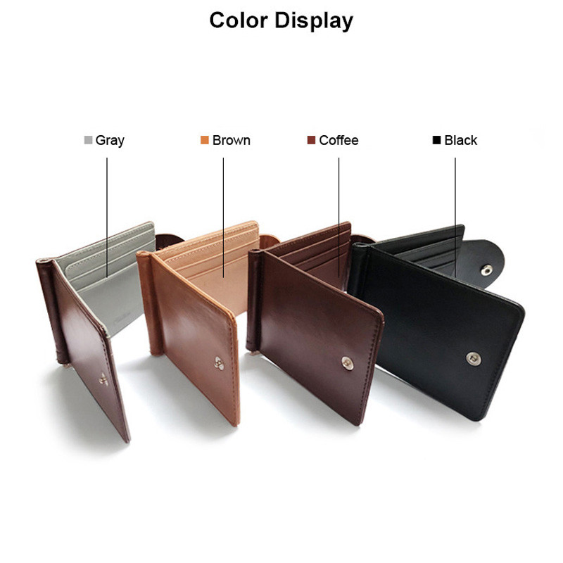 Nova modna mini muška džepna torbica s kožnom kopčom za novac s metalnom stezaljkom Muška tanka torba za kreditne kartice Držač za ID za muškarce