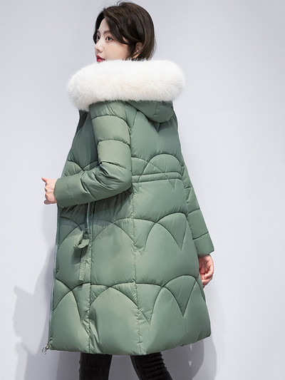 Jachete de puf pentru femei de iarnă 2023, haină ușoară, caldă, ocazională, jachetă puf pentru femei, parka căptușită din bumbac, pardesiu lung cu glugă