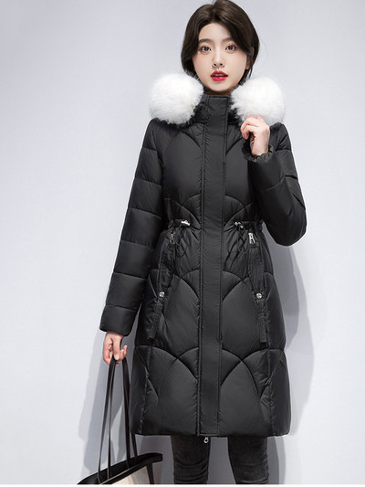 Jachete de puf pentru femei de iarnă 2023, haină ușoară, caldă, ocazională, jachetă puf pentru femei, parka căptușită din bumbac, pardesiu lung cu glugă