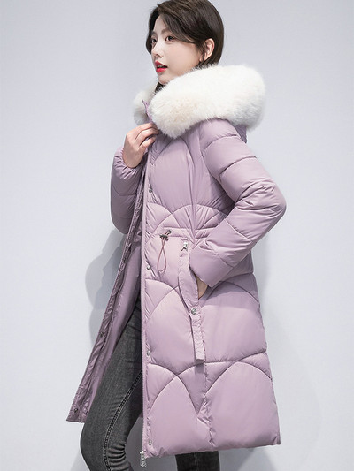 Jachete de puf pentru femei de iarnă 2023, haină ușoară, caldă, ocazională, jachetă puf pentru femei, parka căptușită din bumbac, pardesiu lung cu glugă