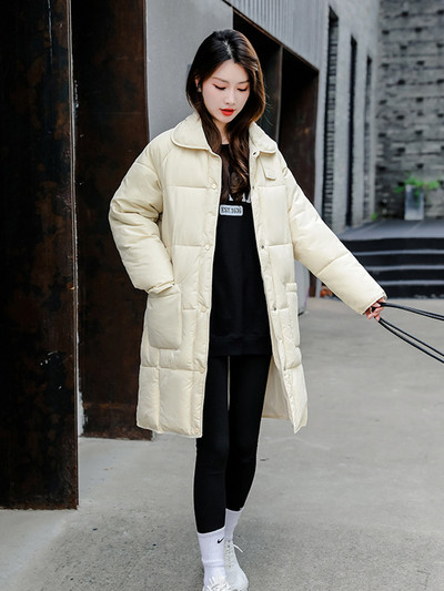 Parka lungă cu glugă de iarnă 2023, pentru femei, cu puf groasă, din bumbac, căptușită, pentru femei, ocazional, jachetă pufă, supradimensionată, rezistentă la vânt