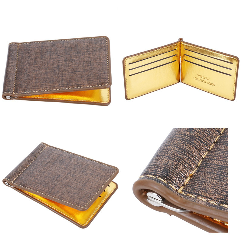 Portofel din piele de afaceri dublu pentru bărbați, marcă de lux, celebru identitate, card de credit, carduri de vizită, portofel, agrafe magice pentru bani, poșta pentru bani