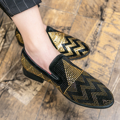 2022. NOVE Ravne cipele sa šiljastim prstima i vezom od kamenčića za muškarce Muške vjenčanice Cipele za maturalnu večer Zapatos Hombre Vestir