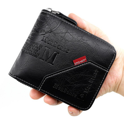 Meeste rahakott nahast vahaõli nahast rahakott meestele mündikott Lühike meeste kaardihoidja rahakotid tõmblukuga rahakott.