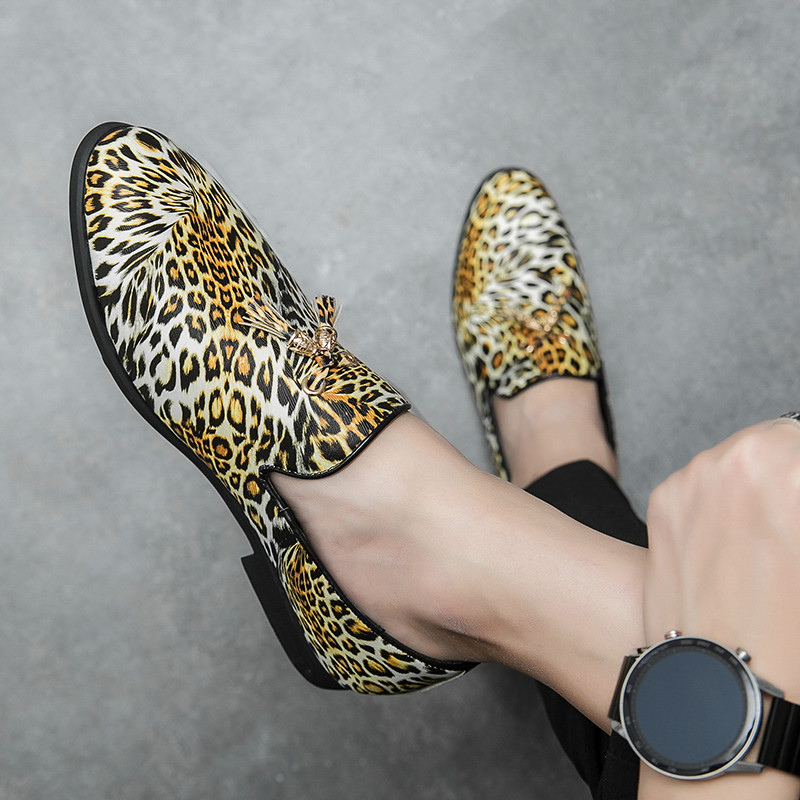 2023 pantofi de lux pentru bărbați din piele pantofi casual de petrecere cu franjuri de modă pantofi leopard pentru bărbați marimea mare 38-46 transport gratuit