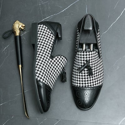 Vyriški vestuviniai kutai Odiniai laisvalaikio batai Prabangūs dizainerio smaili auksiniai blizgučiai Loafers Firminė suknelė Vakarinė avalynė Zapatos Hombre