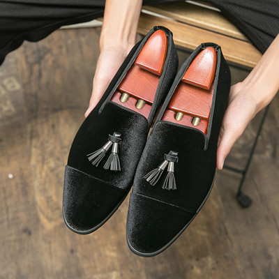 Vyriški vestuviniai kutai Odiniai laisvalaikio batai Prabangūs dizainerio smaili auksiniai blizgučiai Loafers Firminė suknelė Vakarinė avalynė Zapatos Hombre