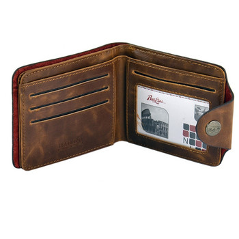 Мъжки портфейл Класически кожени джобове за момчета Портмоне за притежател на кредитна/лична карта