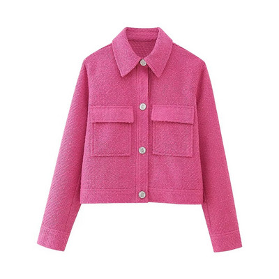 Őszi téli kabát női koreai vintage tweed kabát kiváló minőségű kis illatú patchwork elegáns rövid gyapjú felsőruházat