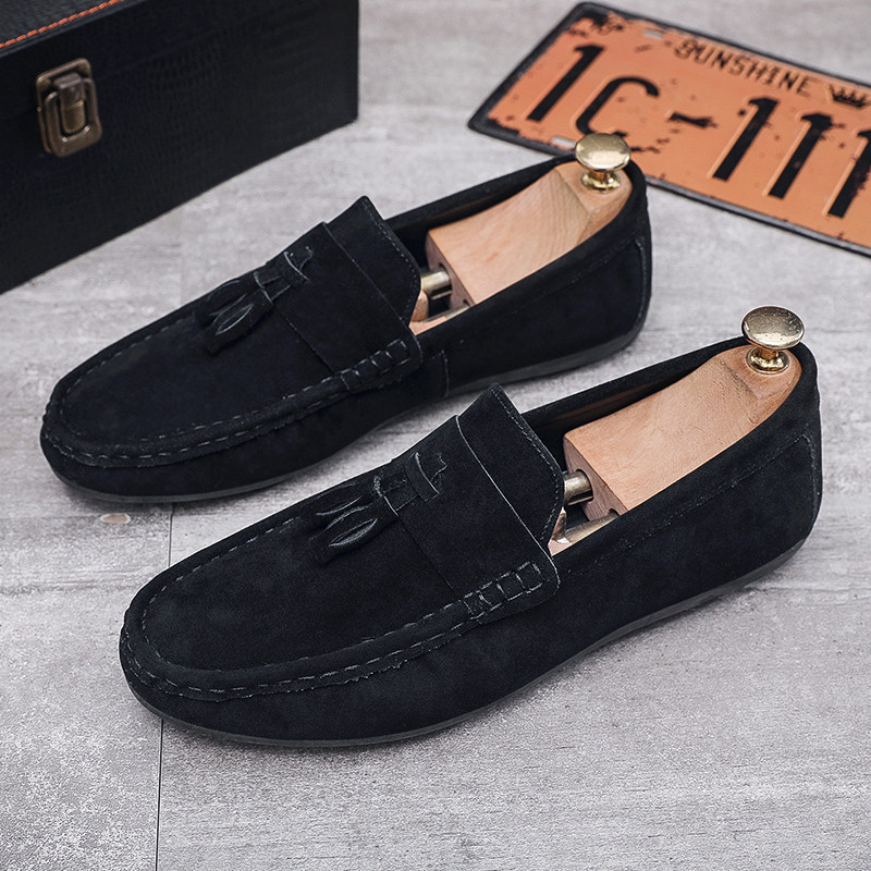 Muške ležerne kožne cipele Lagane i svestrane Proljeće Jesen Ljeto Grah Cipele Crne Udobne i lijene cipele