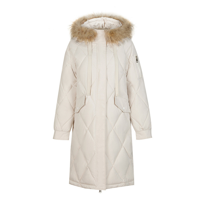 Dugačka jakna s velikim krznenim ovratnikom i snježnim kaputom Ženska modna deblja zimska jakna s kapuljačom 2023. Ženska topla gornja odjeća otporna na vjetar