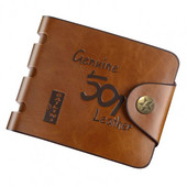 Portofel scurt pentru bărbați, pliabil, pliabil, din piele artificială, pentru monede, pentru carduri, pentru bărbați, agrafe de bani