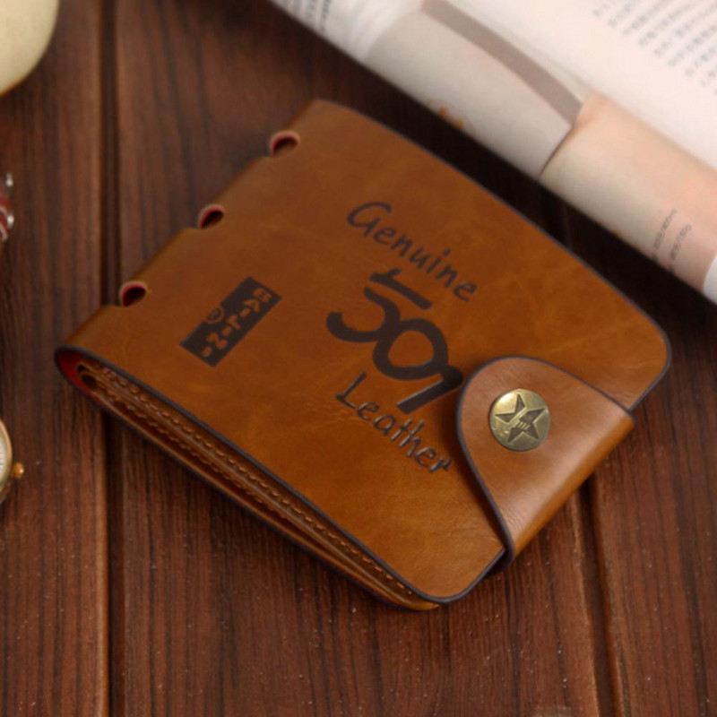 Portofel scurt pentru bărbați, pliabil, pliabil, din piele artificială, pentru monede, pentru carduri, pentru bărbați, agrafe de bani