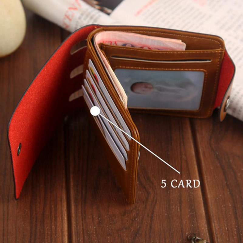 Portofel scurt pentru bărbați, pliabil, pliabil, din piele artificială, pentru monede, pentru carduri, pentru bărbați, agrafe de bani
