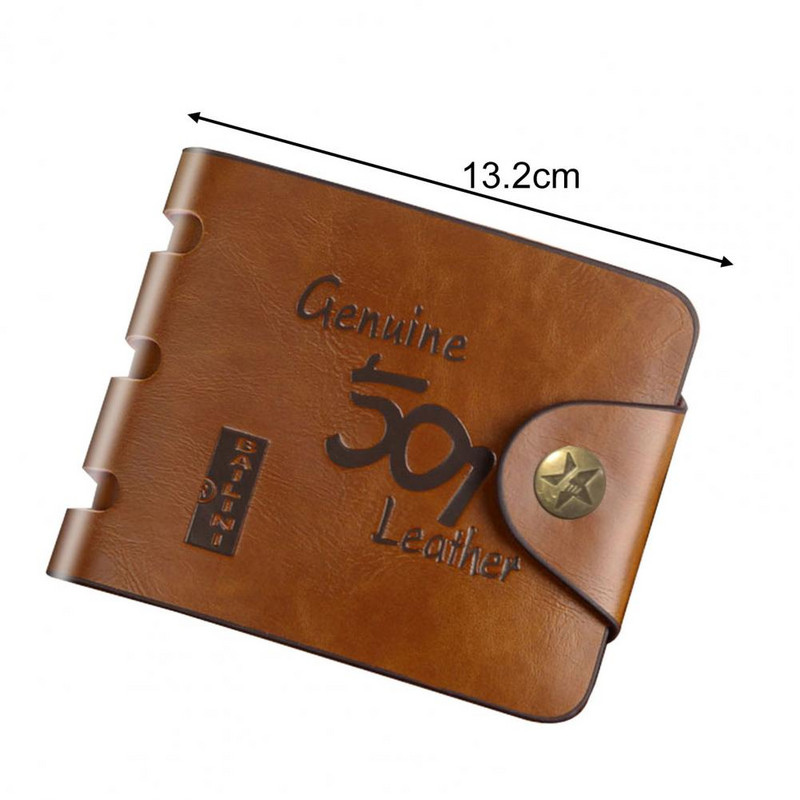Portofel scurt pentru bărbați, pliabil, pliabil, din piele artificială, pentru monede, pentru carduri, pentru bărbați, agrafe de bani