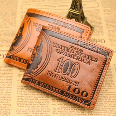 Dihope férfi pénztárcák 100 amerikai dolláros mintás pénztárcával Férfi bőr pénztárca fotókártyatartó Divat, nagy kapacitású pénztárca