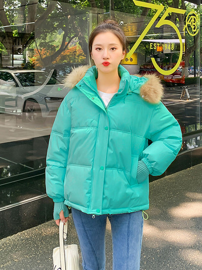 2023. Zimska jakna Ženski puffa kratki kaputi s velikim krznenim ovratnikom i kapuljačom Pamučno podstavljene parke Topli ženski kaput Gornja odjeća otporna na vjetar