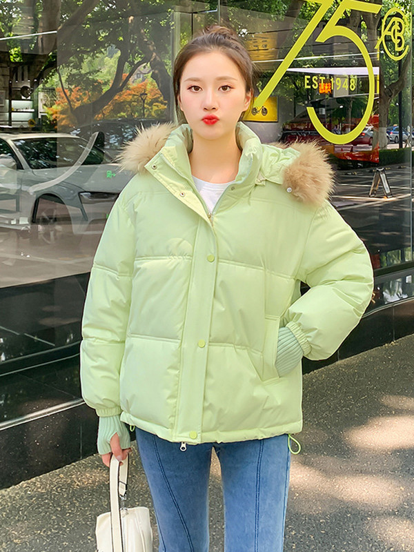 2023. Zimska jakna Ženski puffa kratki kaputi s velikim krznenim ovratnikom i kapuljačom Pamučno podstavljene parke Topli ženski kaput Gornja odjeća otporna na vjetar