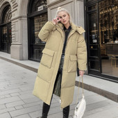 Palton de iarnă pentru femei, toamnă iarnă 2023, noua modă coreeană, parka supradimensionată, ocazională, cu glugă