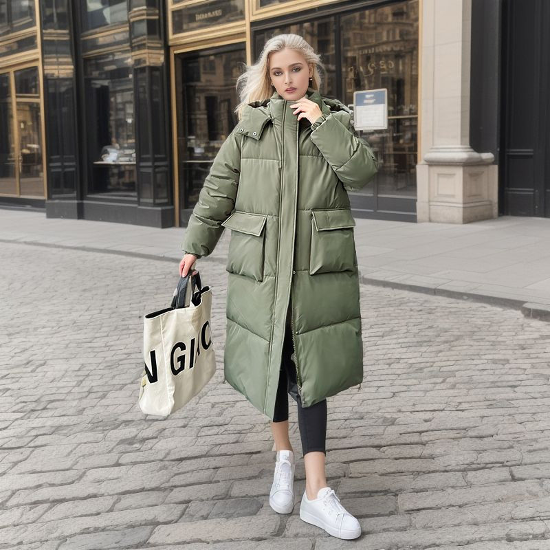 Palton de iarnă pentru femei, toamnă iarnă 2023, noua modă coreeană, parka supradimensionată, ocazională, cu glugă