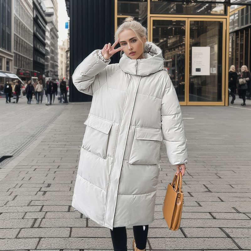 Palton de iarnă pentru femei, toamnă iarnă 2023, noua modă coreeană, parka supradimensionată, ocazională, cu glugă