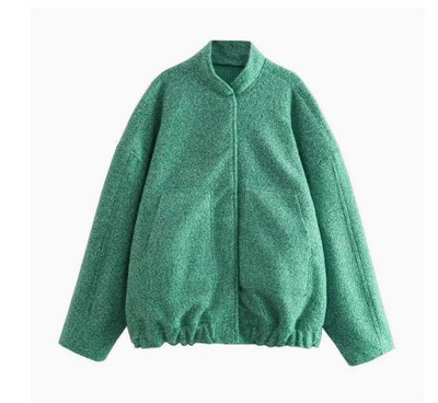 KBAT 2023 Naujos moteriškos beisbolo striukės šiltos paltai, didelės kišenės, užtrauktuku, laisva bomber striukė, negabaritinis apatinis paltas, moteriškas viršutinis drabužis