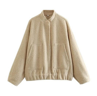 KBAT 2023 Naujos moteriškos beisbolo striukės šiltos paltai, didelės kišenės, užtrauktuku, laisva bomber striukė, negabaritinis apatinis paltas, moteriškas viršutinis drabužis