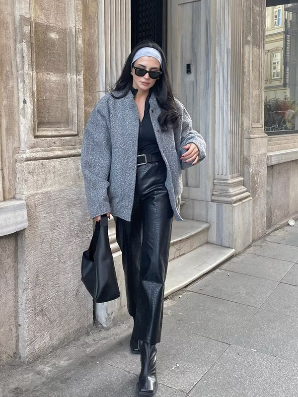 KBAT 2023 Naujos moteriškos beisbolo striukės šiltos paltai, didelės kišenės, užtrauktuku, laisva bomber striukė, negabaritinis apatinis paltas, moteriškas viršutinis drabužis