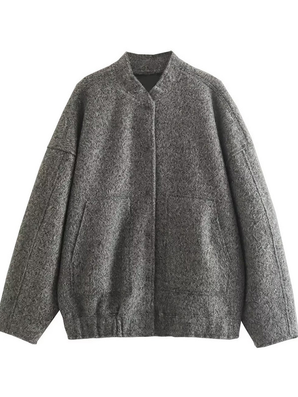 KBAT 2023 Naujos moteriškos beisbolo striukės šiltos paltai, didelės kišenės, užtrauktuku, laisva bomber striukė, negabaritinis apatinis paltas, moteriškas viršutinis drabužis