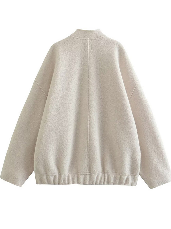 KBAT 2023 Naujos moteriškos beisbolo striukės šiltos paltai, didelės kišenės, užtrauktuku, laisva bomber striukė, negabaritinis apatinis paltas, moteriškas viršutinis drabužis