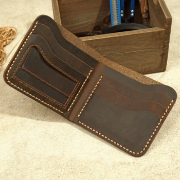 Ανδρικό πορτοφόλι από μόδας Ρετρό χειροποίητο πορτοφόλι για άνδρες Ανθεκτικό πορτοφόλι από για άνδρες Πορτοφόλι με κέρματα