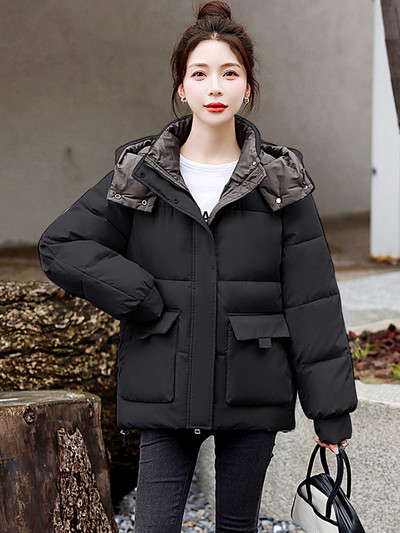 Novi zimski ženski kaput 2023. Pamučno podstavljena parka jakna Ležerna debela topla kaput s kapuljačom Ženska zimska jakna Široka gornja odjeća