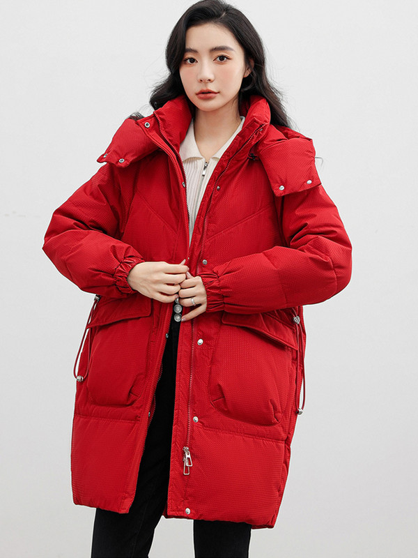 2023 Moda îngroșă iarna cu glugă, sacou lung, parka căptușită din bumbac, jachetă puf pentru femei, cu buzunar, rezistentă la vânt, îmbrăcăminte caldă