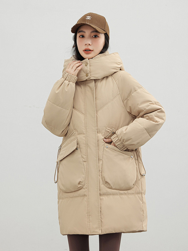 2023 Moda îngroșă iarna cu glugă, sacou lung, parka căptușită din bumbac, jachetă puf pentru femei, cu buzunar, rezistentă la vânt, îmbrăcăminte caldă